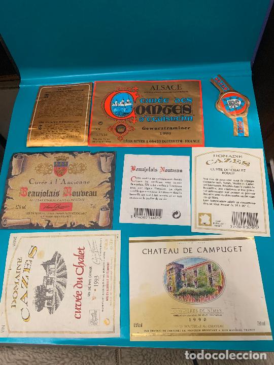 Etiquetas antiguas: Lote de etiquetas de vino, licor o champan&hellip; lo que se ve en la foto