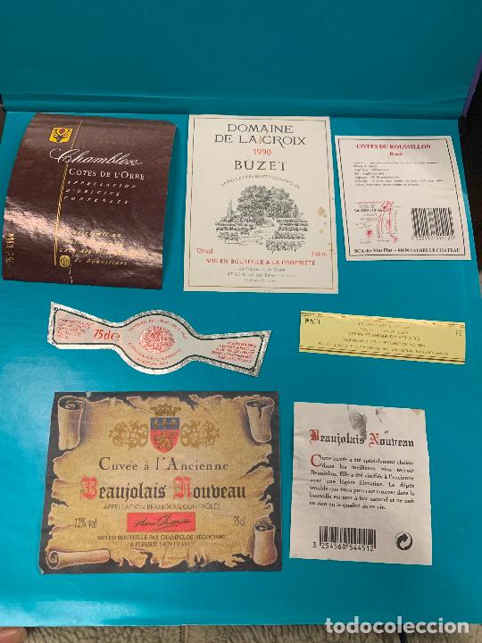 Etiquetas antiguas: Lote de etiquetas de vino, licor o champan&hellip; lo que se ve en la foto