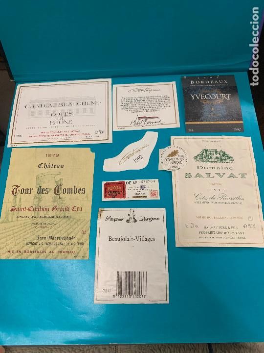 Etiquetas antiguas: Lote de etiquetas de vino, licor o champan&hellip; lo que se ve en la foto