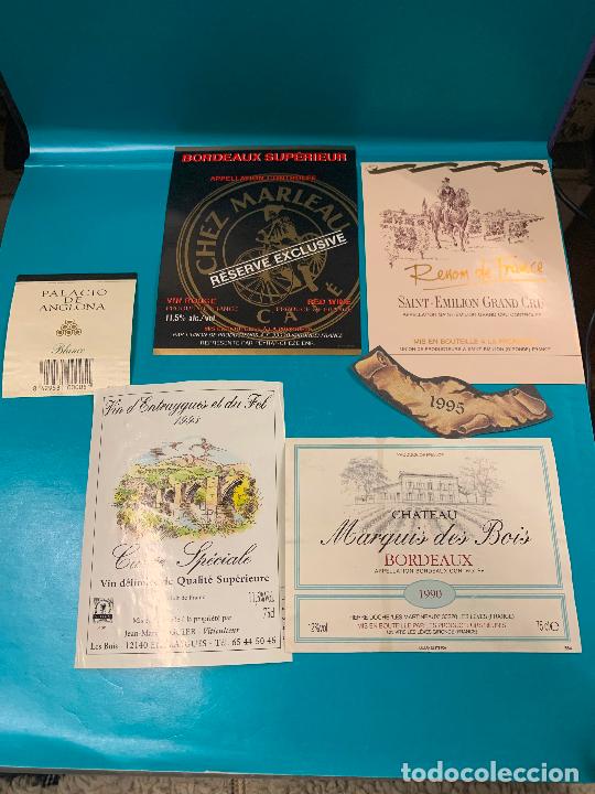 Etiquetas antiguas: Lote de etiquetas de vino, licor o champan&hellip; lo que se ve en la foto