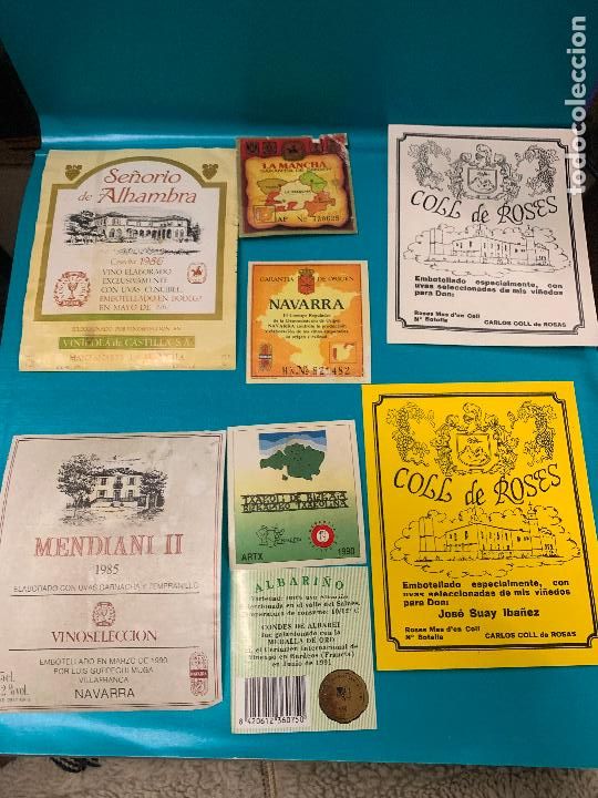 Etiquetas antiguas: Lote de etiquetas de vino, licor o champan&hellip; lo que se ve en la foto