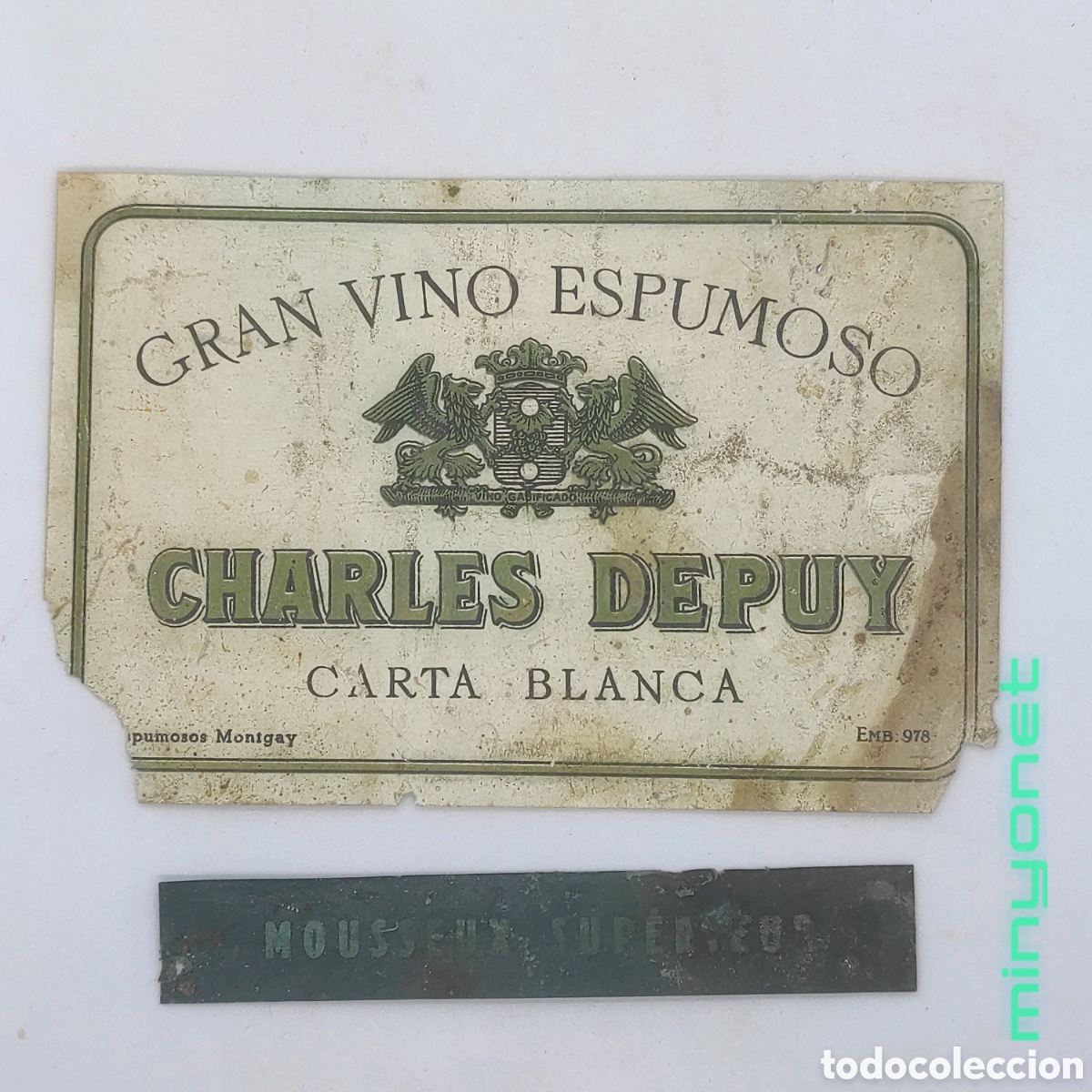 Etiquetas antiguas: Etiqueta Charles Depuy Gran vino espumoso - Espumosos Montgay