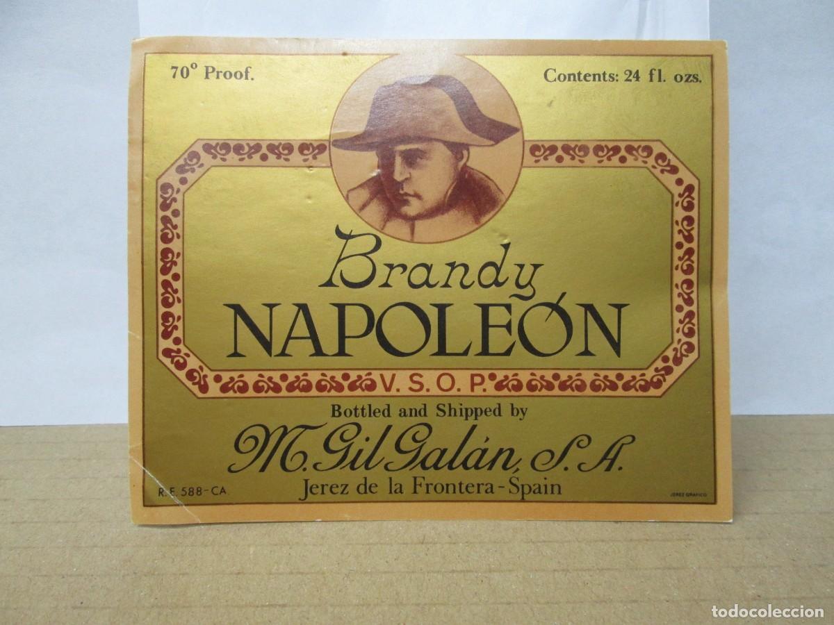 Etiquetas antiguas: ANTIGUA ETIQUETA, BRANDY NAPOLEON