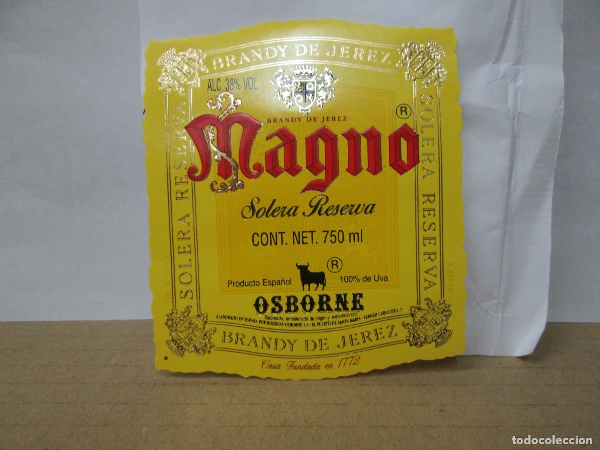 Etiquetas antiguas: ANTIGUA ETIQUETA, BRANDY MAGNO SOLERA ESOECIAL