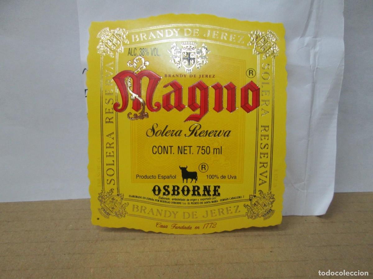 Etiquetas antiguas: ANTIGUA ETIQUETA BRANDY MAGNO SOLERA ESPECIAL