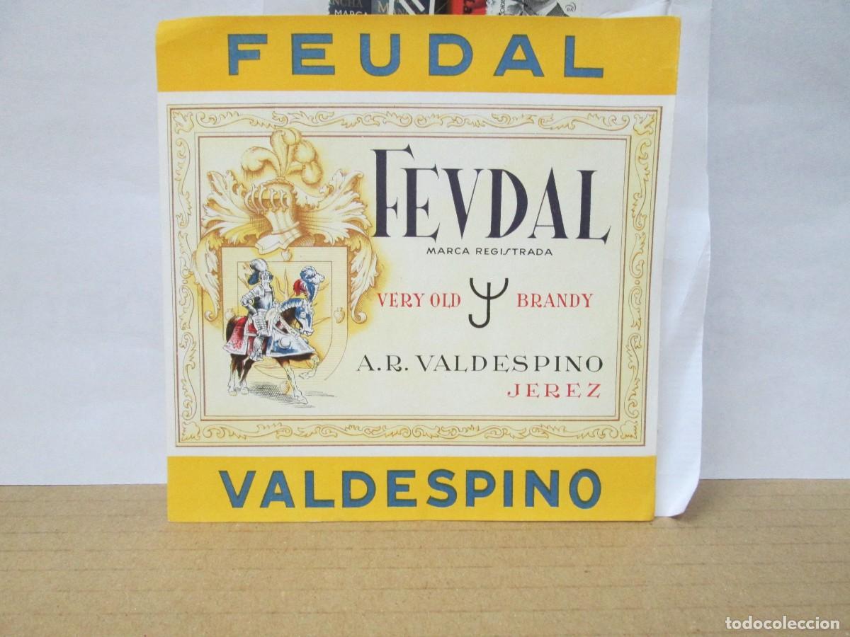 Etiquetas antiguas: ANTIGUA ETIQUETA, VERY OLD BRANDY VALDESPINO FEUDAL