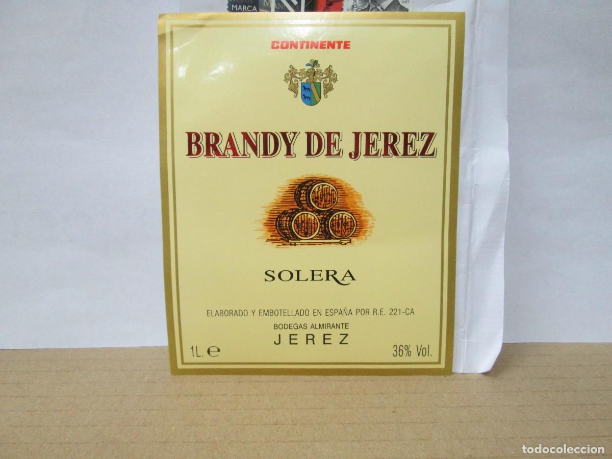 Etiquetas antiguas: ANTIGUA ETIQUETA, BRANDY DE JEREZ SOLERA CONTINENTE