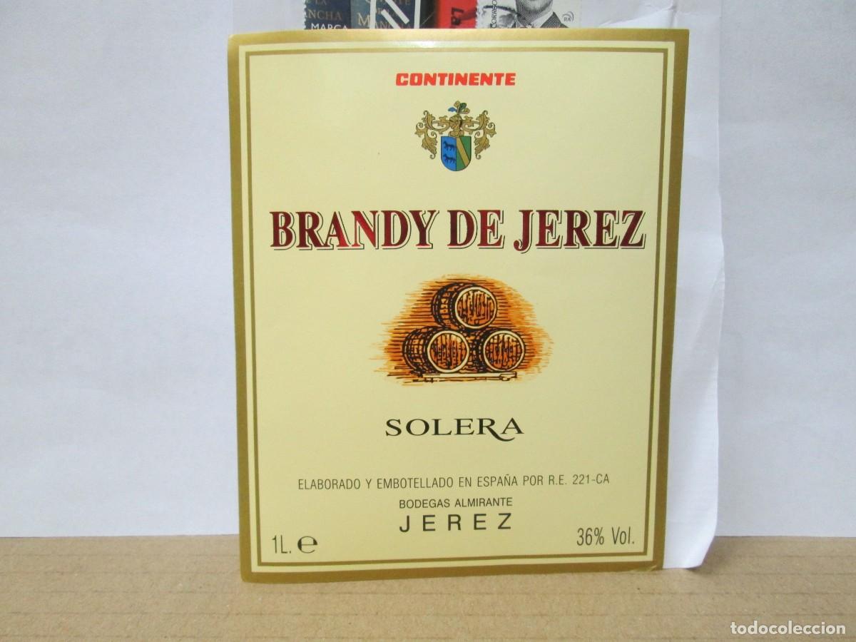 Etiquetas antiguas: ANTIGUA ETIQUETA, BRANDY DE JEREZ SOLERA CONTINENTE