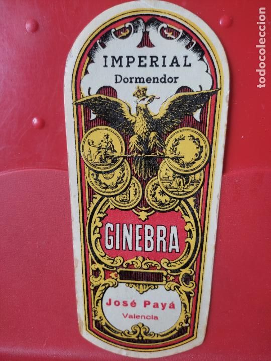 Etiquetas antiguas: GINEBRA VALENCIA IMPERIAL DOMENDOR JOSE PAYA ****__* ETIQUETA ORIGINAL ANTIGUA 15,6 X 6,6 CMS