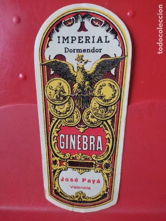 Etiquetas antiguas: GINEBRA VALENCIA IMPERIAL DOMENDOR JOSE PAYA ***__* ETIQUETA ORIGINAL ANTIGUA 15,6 X 6,6 CMS