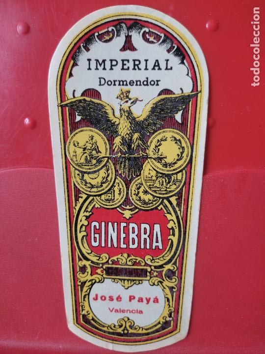 Etiquetas antiguas: GINEBRA VALENCIA IMPERIAL DOMENDOR JOSE PAYA **__* ETIQUETA ORIGINAL ANTIGUA 15,6 X 6,6 CMS