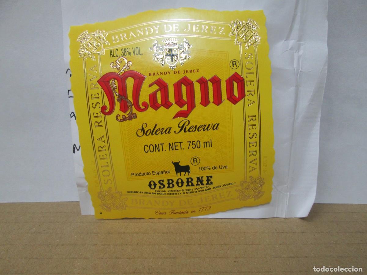 Etiquetas antiguas: ANTIGUA ETIQUETA, BRANDY MAGNO SOLERA RESERVA