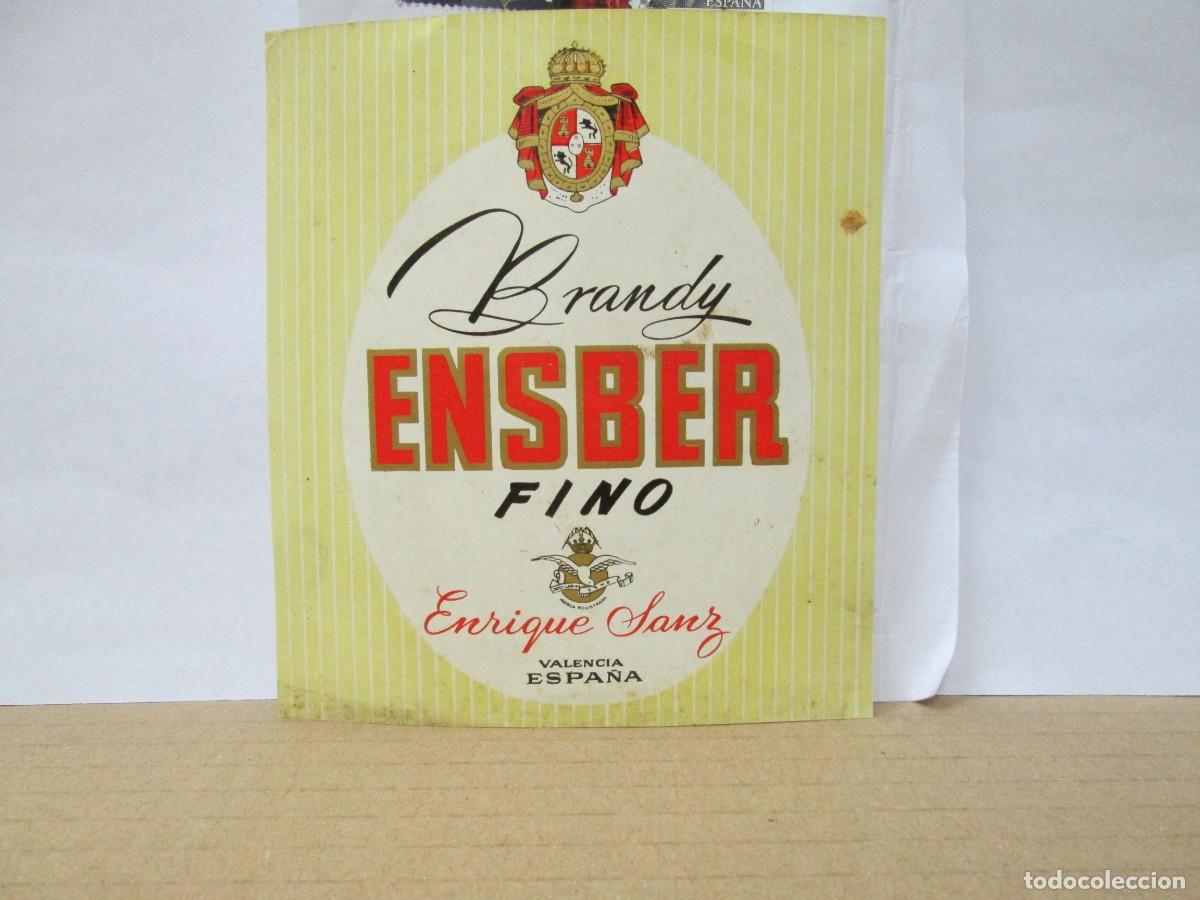 Etiquetas antiguas: ANTIGUA ETIQUETA, BRANDY ENSBER FINO