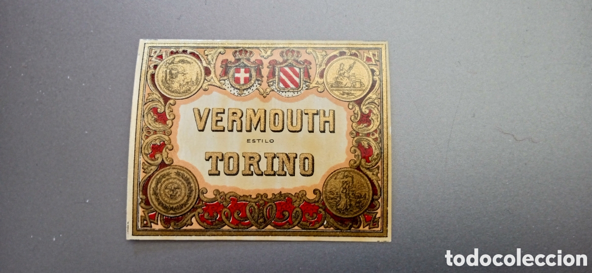 Etiquetas antiguas: Etiqueta papel vermouth estilo TORINO