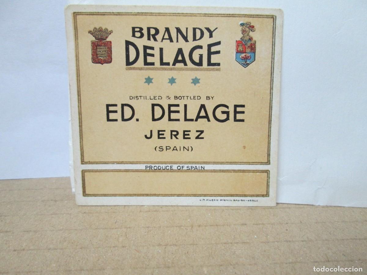 Etiquetas antiguas: ANTIGUA ETIQUETA, BRANDY DELAGE
