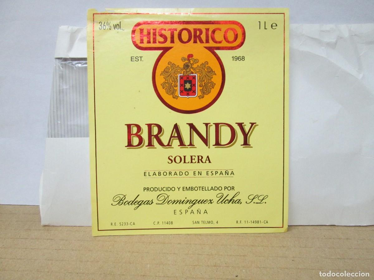 Etiquetas antiguas: ANTIGUA ETIQUETA, BRANDY HISTORICO SOLERA