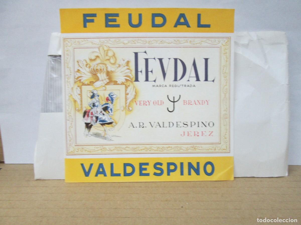 Etiquetas antiguas: ANTIGUA ETIQUETA, FEUDAL VERY OLD BRANDY VALDESPINO