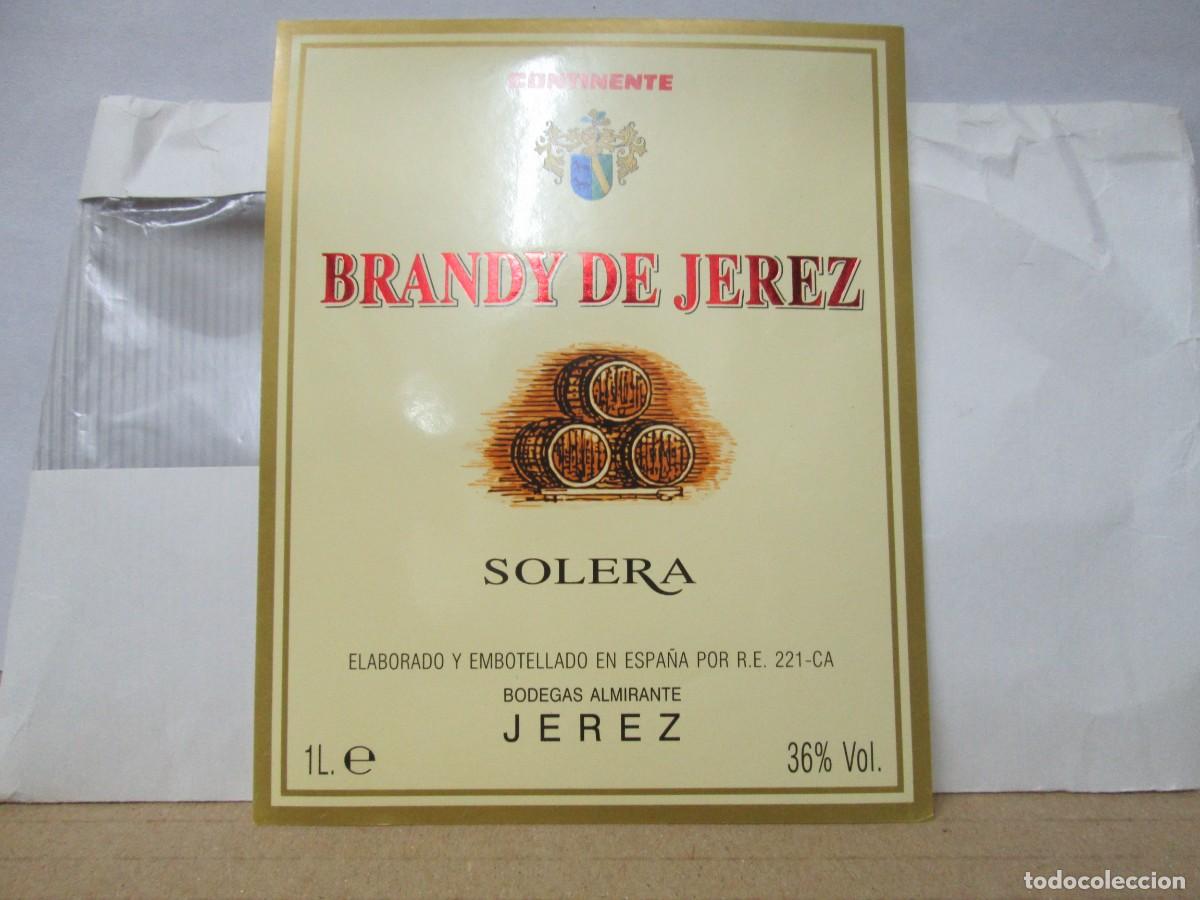 Etiquetas antiguas: ANTIGUA ETIQUETA, BRANDY DE JEREZ CONTINENTE SOLERA
