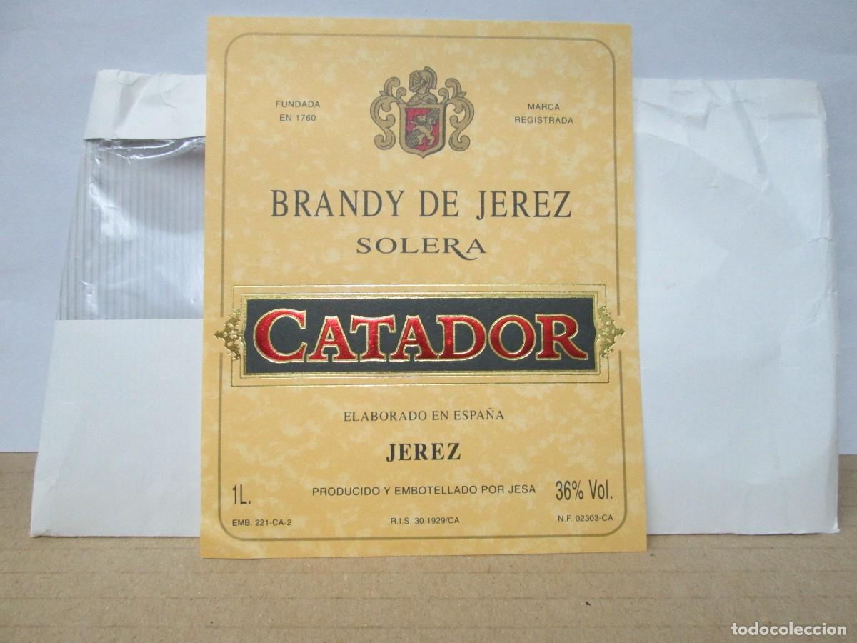 Etiquetas antiguas: ANTIGUA ETIQUETA BRANDY DE JEREZ SOLERA CATADOR