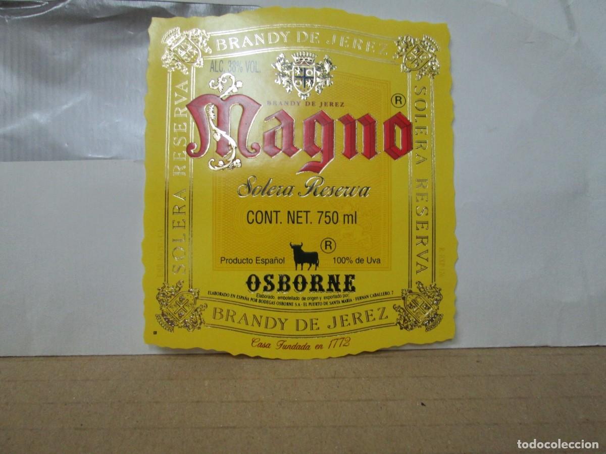 Etiquetas antiguas: ANTIGUA ETIQUETA, BRANDY MAGNO SOLERA RESERVA