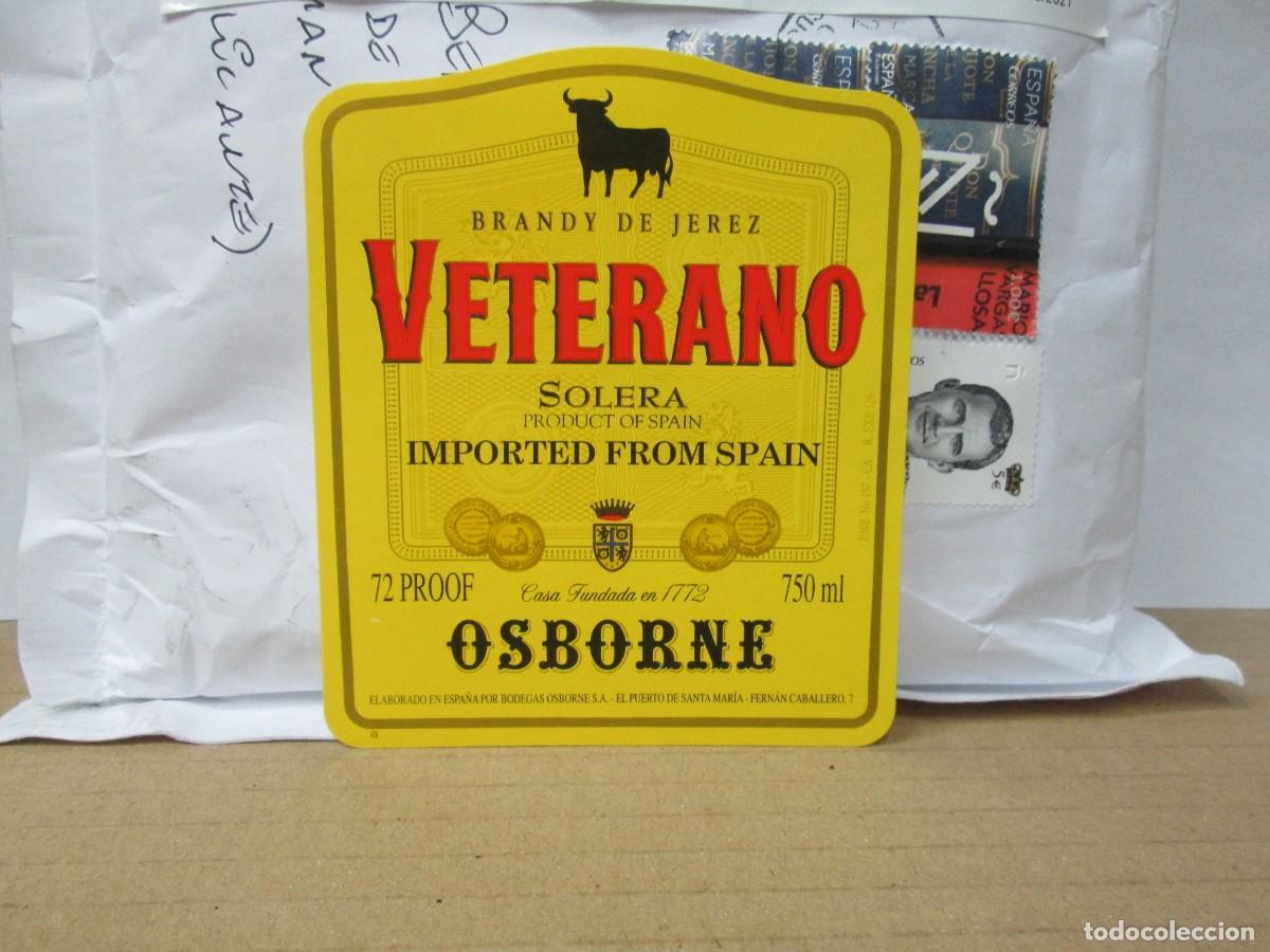 Etiquetas antiguas: ANTIGUA ETIQUETA, BRANDY VETERANO SOLERA