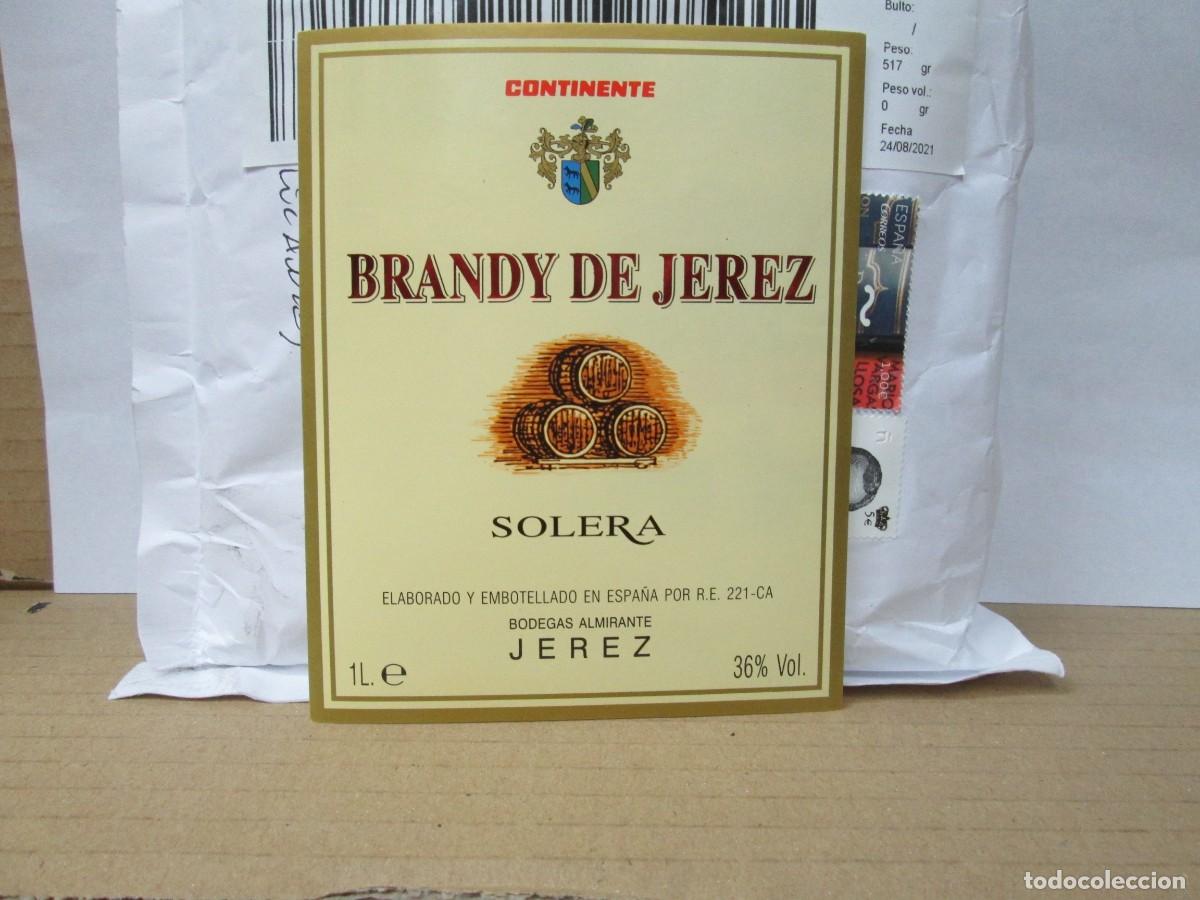 Etiquetas antiguas: ANTIGUA ETIQUETA, BRANDY DE JEREZ SOLERA CONTINENTE