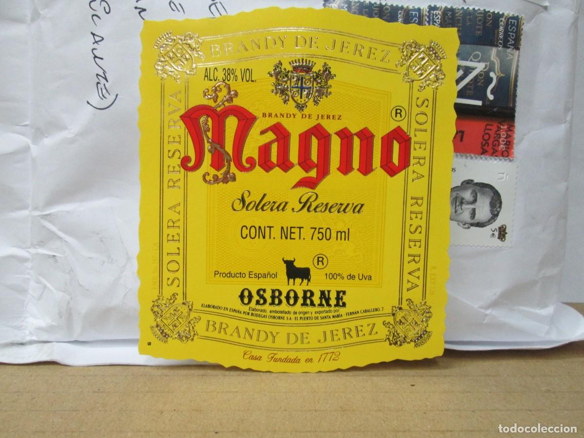 Etiquetas antiguas: ANTIGUA ETIQUETA, BRANDY MAGNO SOLERA RESERVA