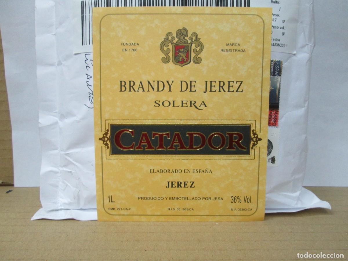 Etiquetas antiguas: ANTIGUA ETIQUETA, BRANDY DE JEREZ CATADOR SOLERA