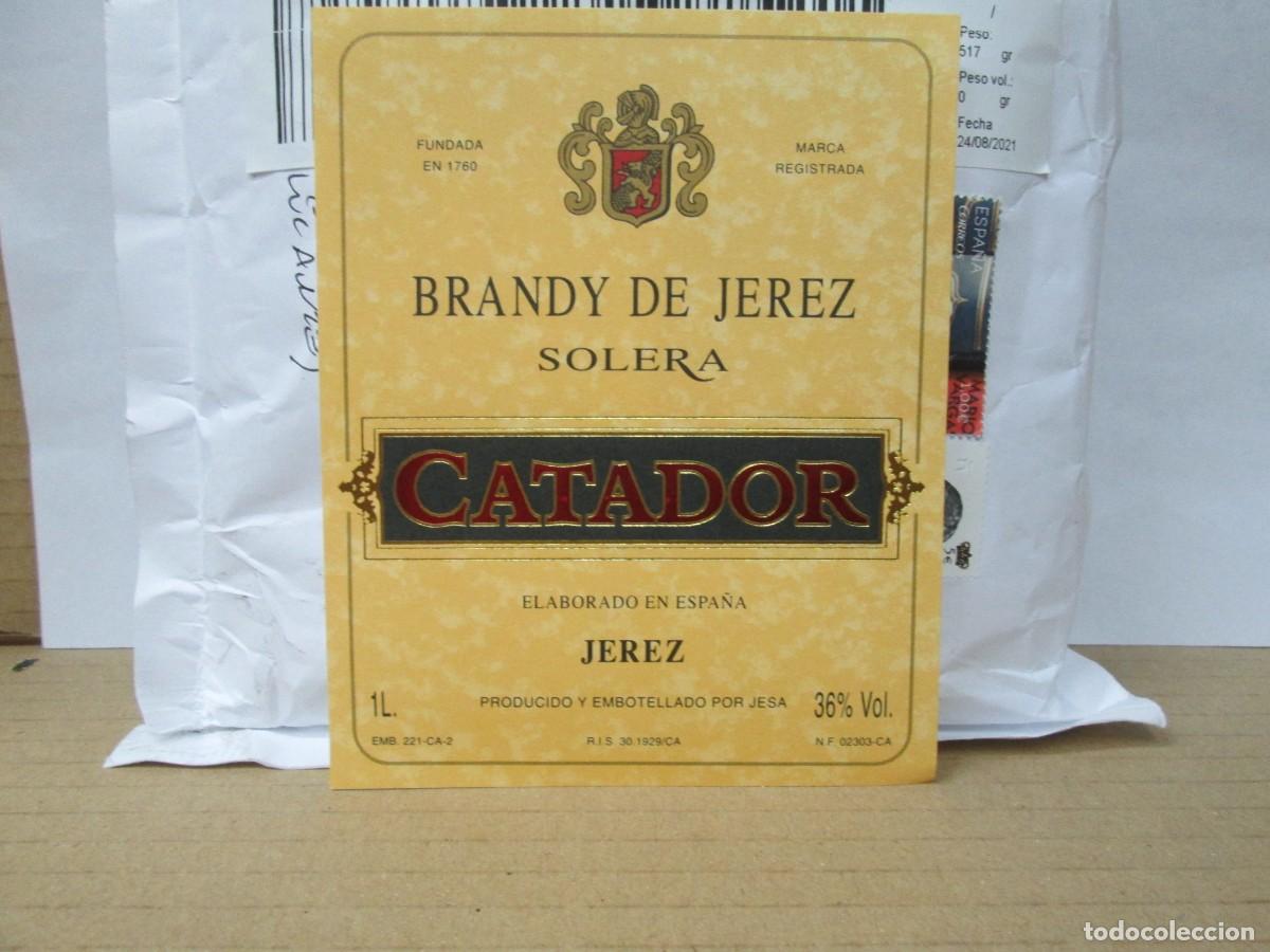 Etiquetas antiguas: ANTIGUA ETIQUETA, BRANDY DE JEREZ SOLERA CATADOR