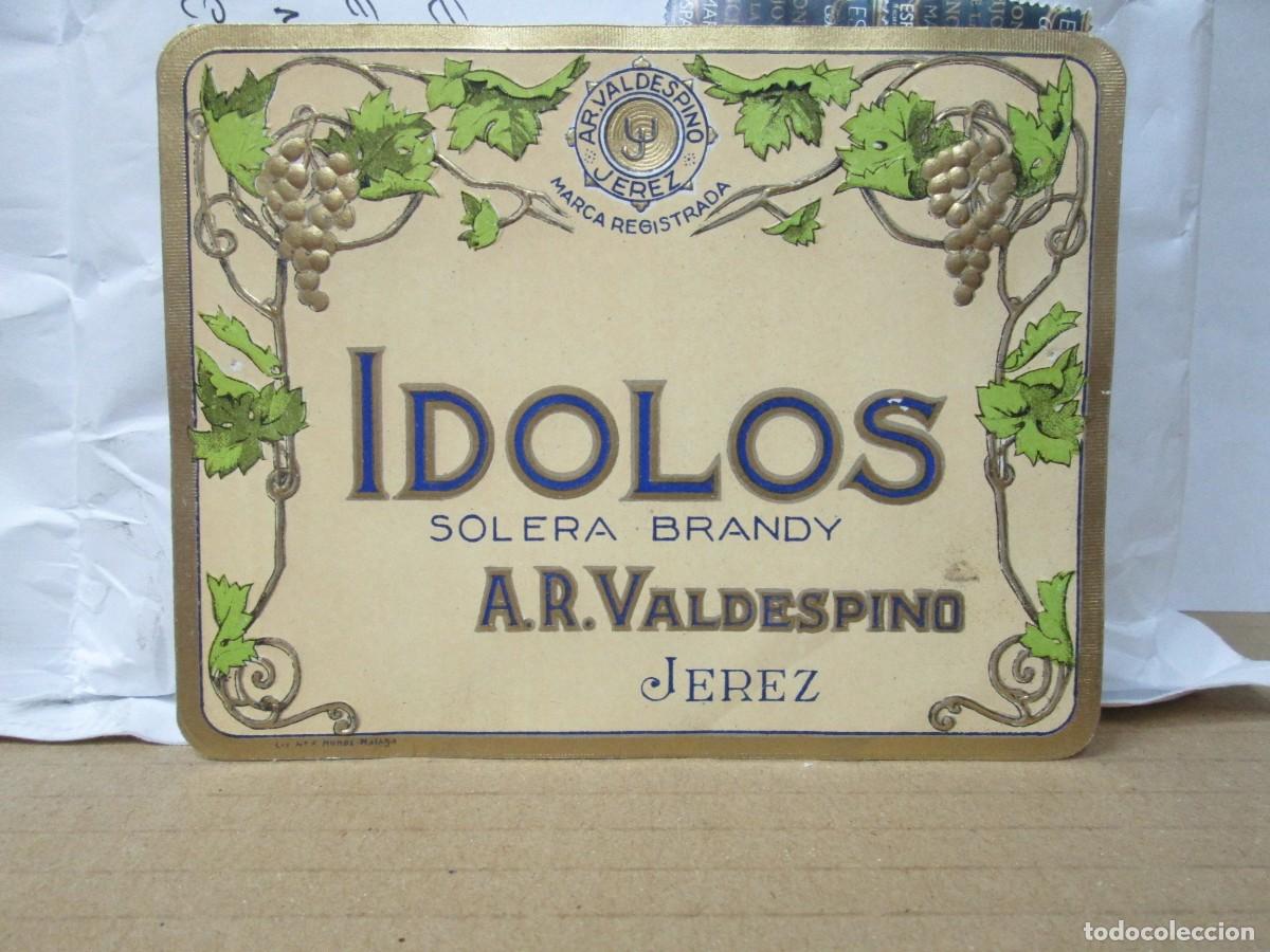 Etiquetas antiguas: ANTIGUA ETIQUETA, IDOLOS SOLERA BRANDY VALDESPINO