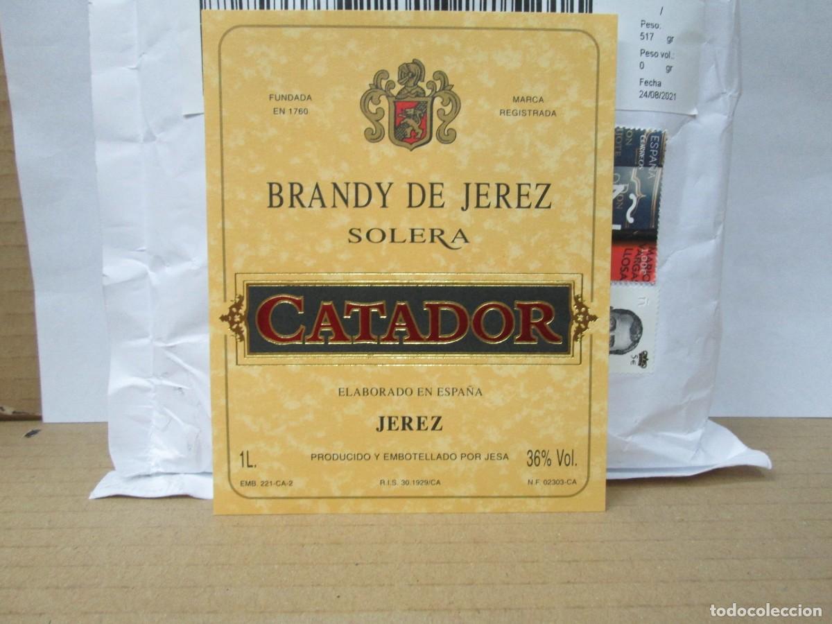 Etiquetas antiguas: ANTIGUA ETIQUETA, BRANDY DE JEREZ SOLERA CATADOR