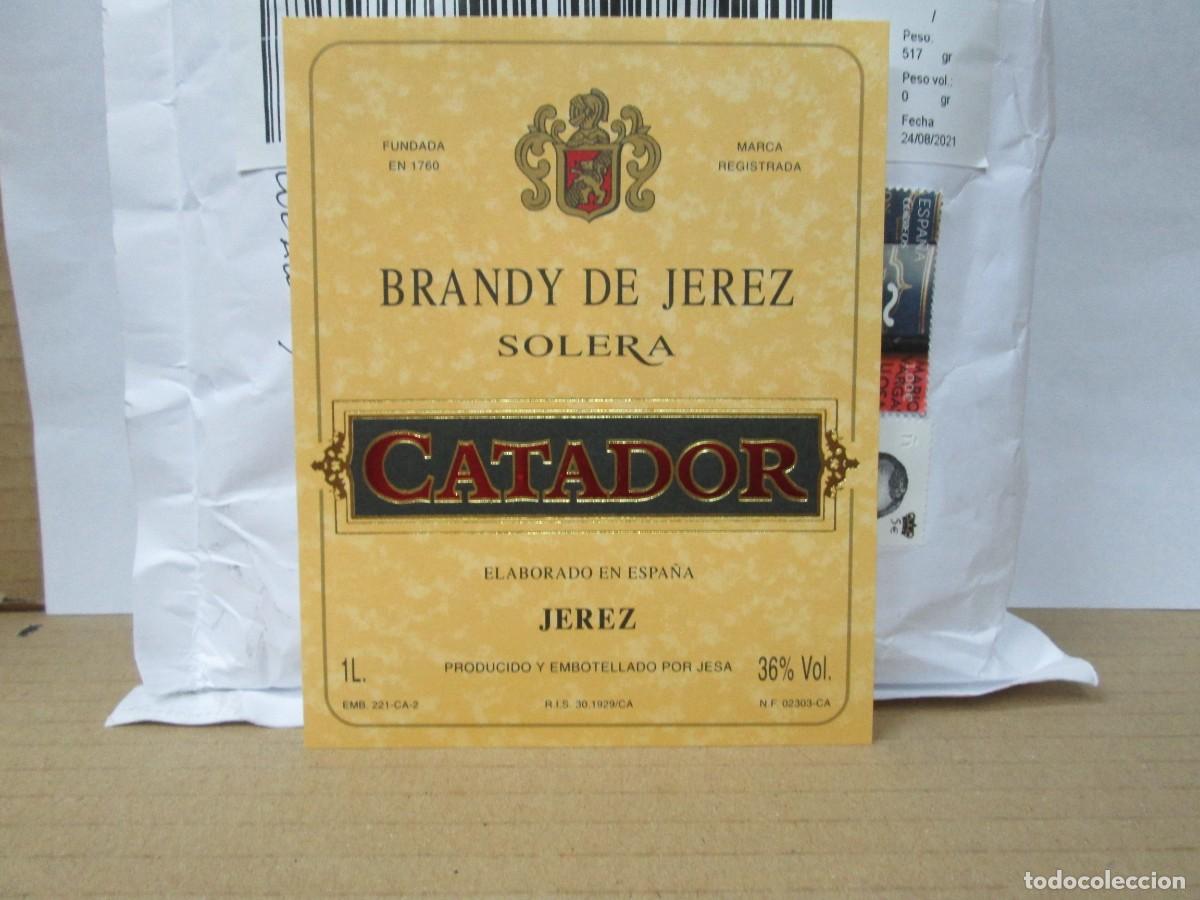 Etiquetas antiguas: ANTIGUA ETIQUETA, BRANDY DE JEREZ SOLERA CATADOR