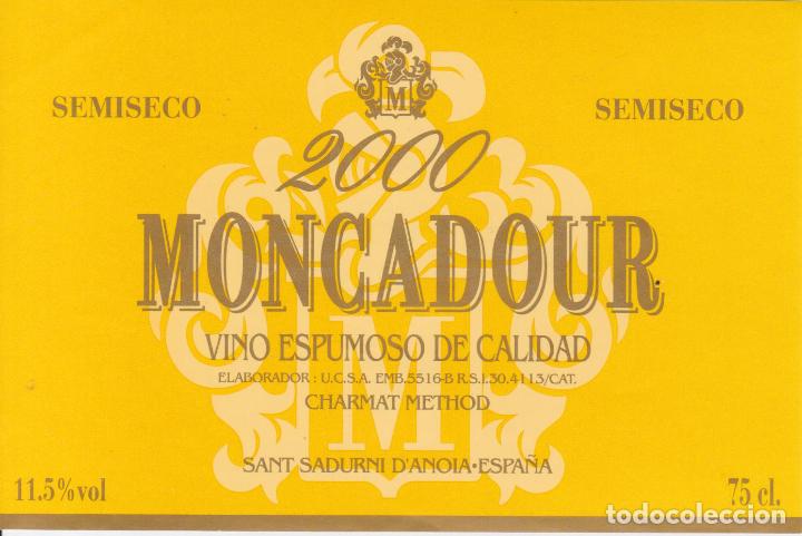 Etiquetas antiguas: ETIQUETA VINO ESPUMOSO MONCADUR &ndash; SANT SADURNI D'ANOIA