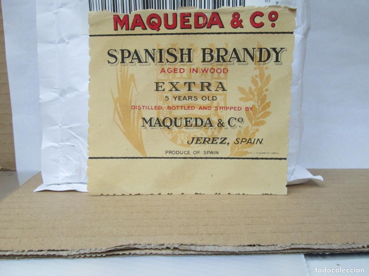 Etiquetas antiguas: ANTIGUA ETIQUETA, MAQUEDA Y CIA SPANISH BRANDY