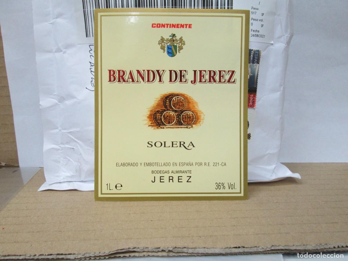 Etiquetas antiguas: ANTIGUA ETIQUETA, BRANDY DE JEREZ SOLERA CONTINENTE