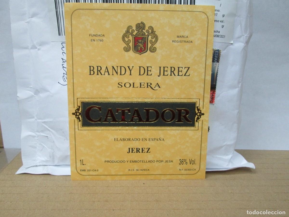 Etiquetas antiguas: ANTIGUA ETIQUETA, BRANDY DE JEREZ SOLERA CATADOR