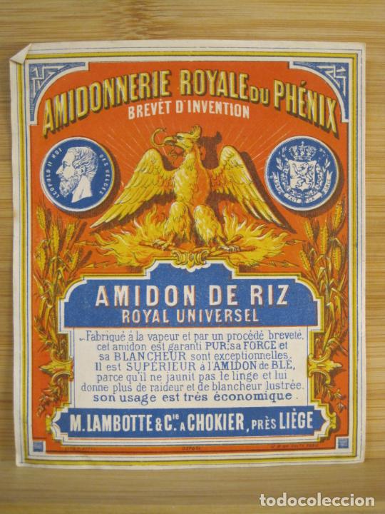 Etichette antiche: AMIDON DE RIZ-ETIQUETA ANTIGUA-VER FOTOS-(K-9396)