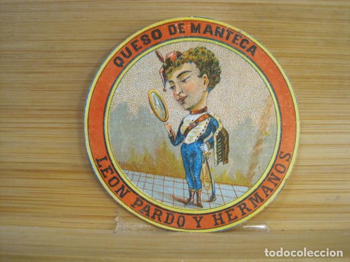 Etichette antiche: QUESO DE MANTECA-LEON PARDO Y HERMANOS-ETIQUETA ANTIGUA-VER FOTOS-(101.606)