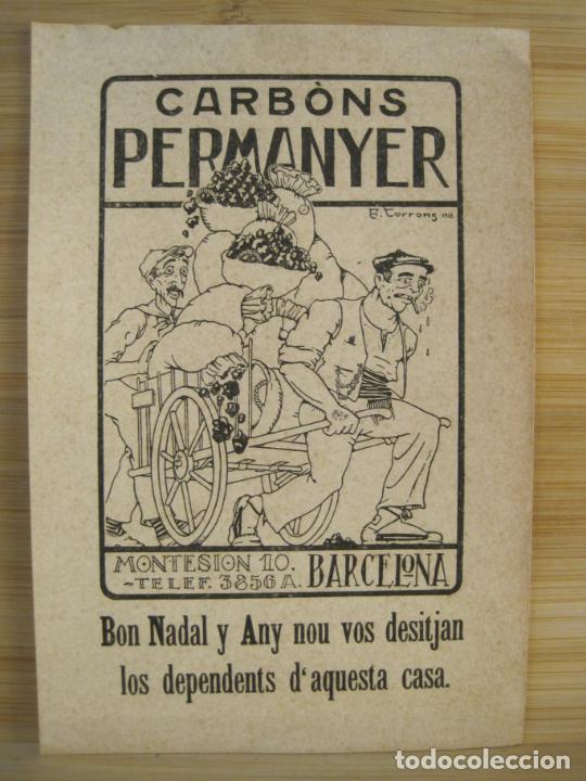 Etichette antiche: BARCELONA-CARBONS PERMANYER-FELICITACIO ANTIGA-PUBLICIDAD ANTIGUA-VER FOTOS-(K-9411)