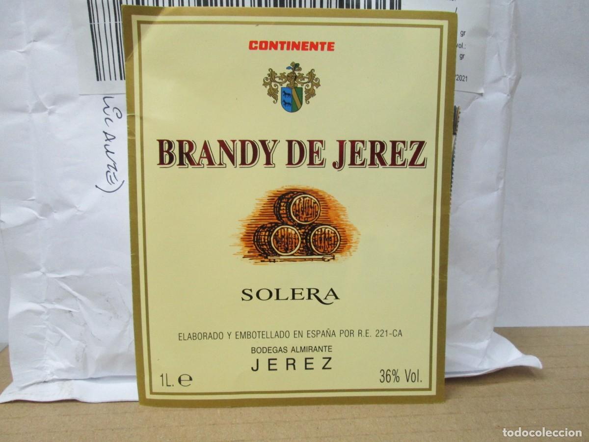 Etiquetas antiguas: ANTIGUA ETIQUETA, BRANDY DE JEREZ SOLERA CONTINENTE