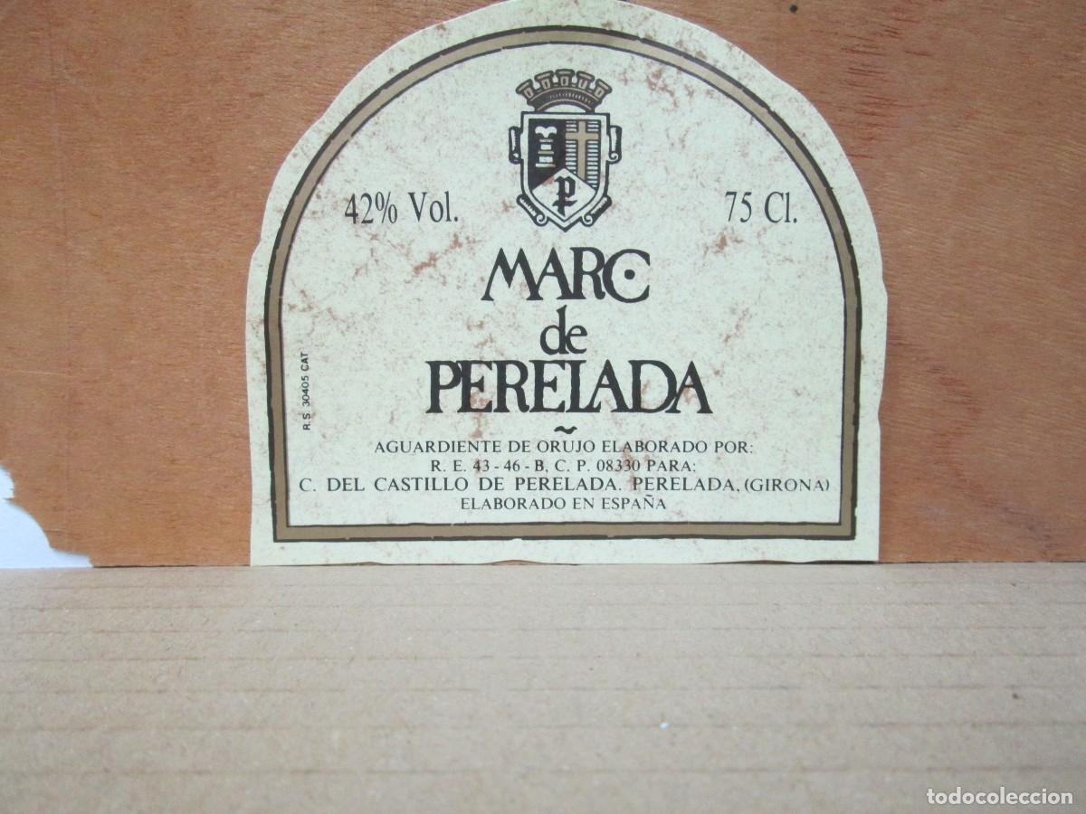Old Labels: ANTIGUA ETIQUETA, AGUARDIENTE DE ORUJO MARC DE PERELADA