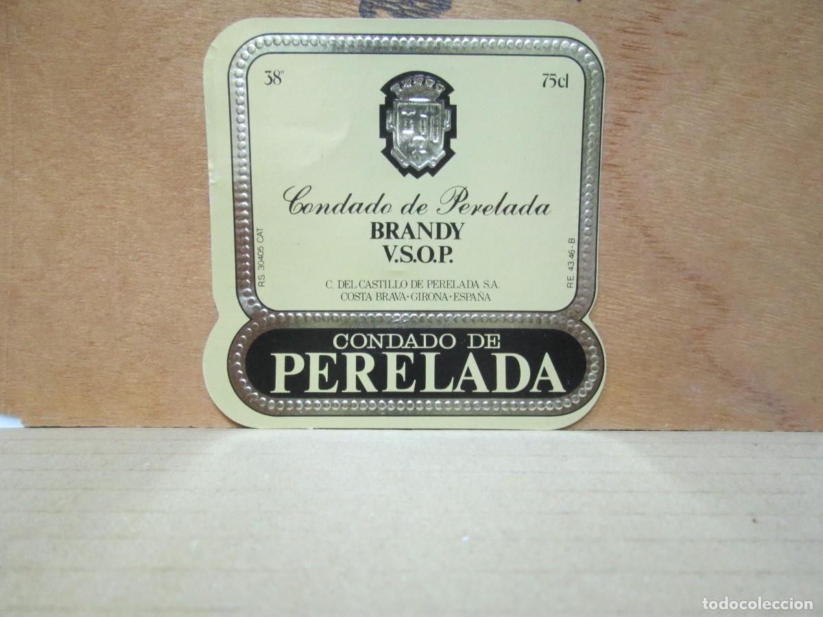 Etiquetas antiguas: ANTIGUA ETIQUETA, BRANDY V.S.O.P CONDADO DE PERELADA