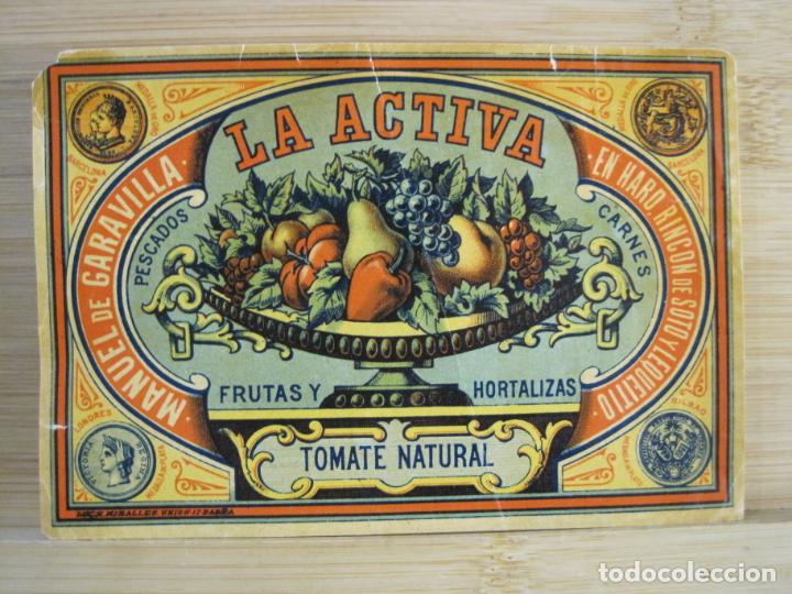 Etichette antiche: LA ACTIVA-TOMATE AL NATURAL-ETIQUETA ANTIGUA-(101.782)