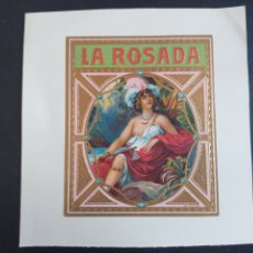 Etiquetas antiguas: ETIQUETA DE CIGARROS PUROS LA ROSADA. Lote 401274204