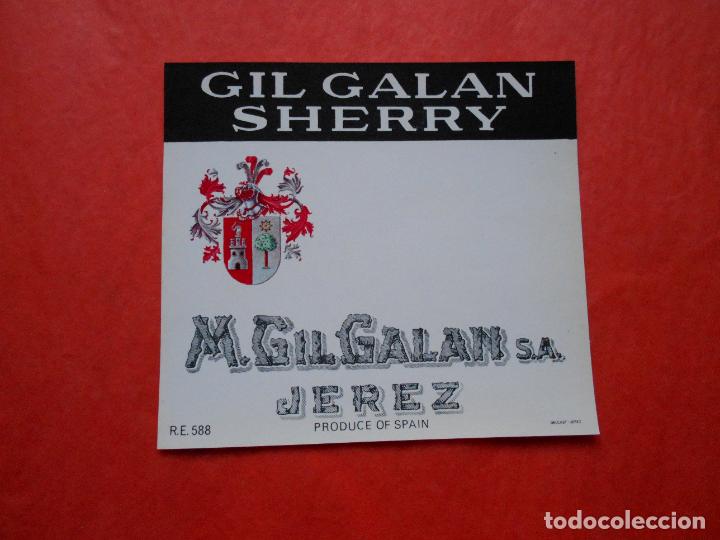 Etiquetas antiguas: ETIQUETA DE VINO M.GIL GALAN S.A. JEREZ SHERRY