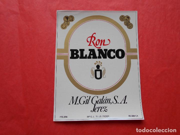 Etiquetas antiguas: ETIQUETA DE VINO M.GIL GALAN S.A. JEREZ RON BLANCO