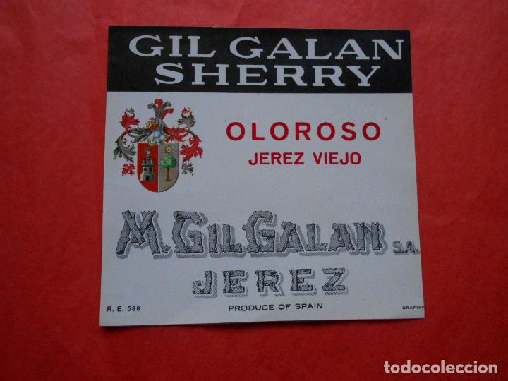 Etiquetas antiguas: ETIQUETA DE VINO M.GIL GALAN S.A. JEREZ OLOROSO JEREZ VIEJO