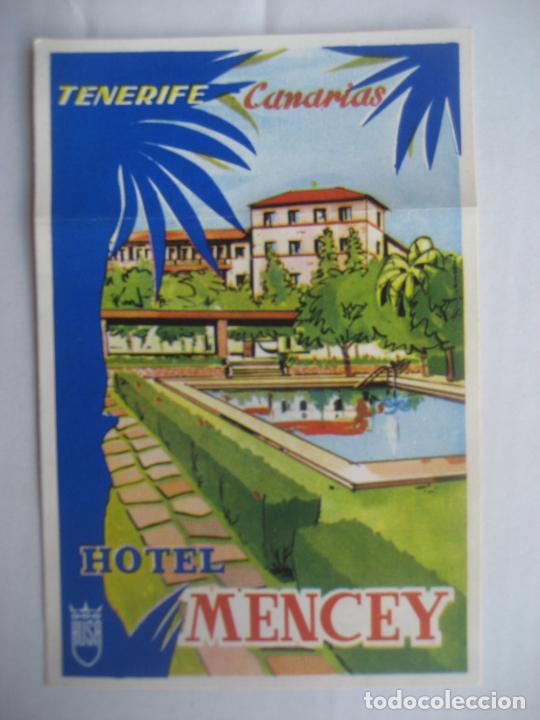 Etiquetas antiguas: Hotel Mencey. Tenerife. Husa. 11 x 7.5 cm.
