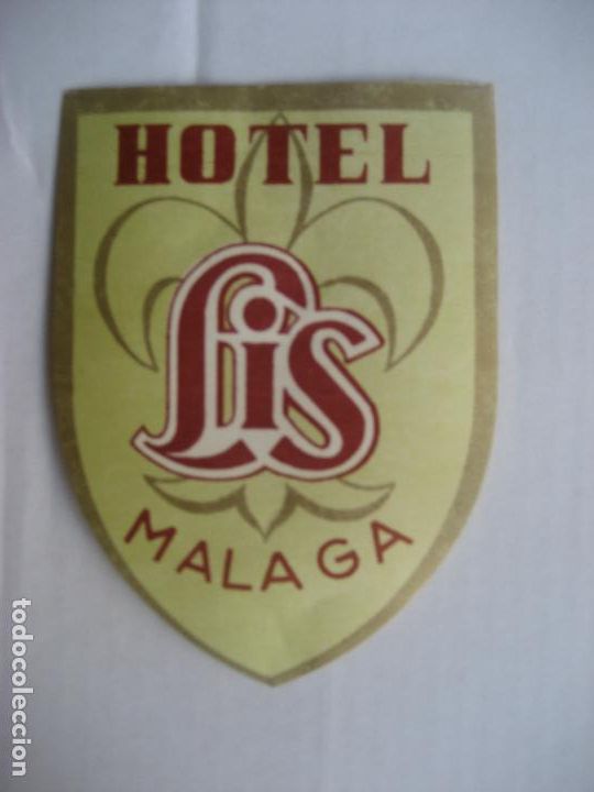 Etiquetas antiguas: Hotel Lis. Malaga. 8.5 x 6.5 cm.