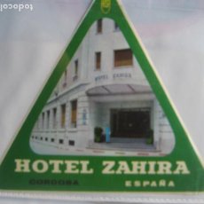 Etiquetas antiguas: HOTEL ZAHIRA. CORDOBA. 12 CM.. Lote 402382604